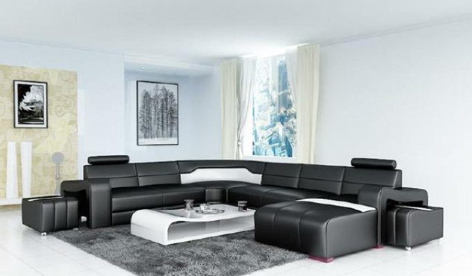 Żywy krajobraz Couch Podkładka Narożnik Ustawić Designerska Sofa Skórzana Duża Sofa Nowość PISA