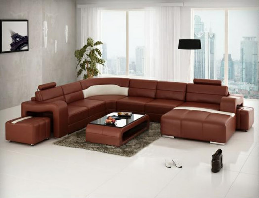 Żywy krajobraz Couch Podkładka Narożnik Ustawić Designerska Sofa Skórzana Duża Sofa Nowość PISA