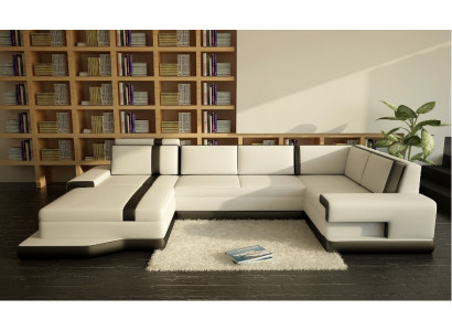 Design Big XXL Sofa w kształcie litery U Żywy krajobraz Couch Podkładka Narożnikowa kanapa Siedziba Ustawić