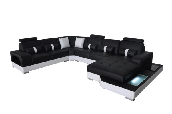 Skóra Narożnik Sofa Narożnik Żywy krajobraz Ustaw Design Modern Couch