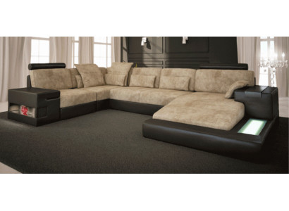 Narożnikowa kanapa Big Żywy krajobraz Sofa Podkładka Siedziba Skóra U Shape Living Room Nowość