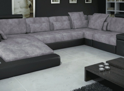 Designerska Nowoczesna Luksusowa Sofa Włókiennicza Kształt U Meble z łóżkiem Funkcje szara NOWOŚĆ