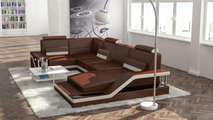 Żywy krajobraz Sofa Podkładka Kanapa Narożnik Narożnikowa kanapa Ustawić Włókienniczy Materiał Skóra Sofy