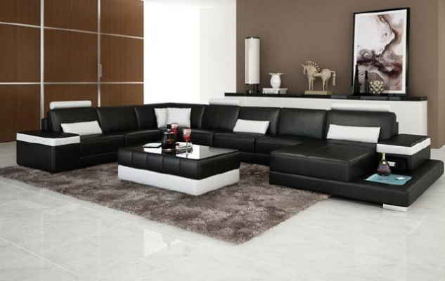 Designerska skórzana sofa XXL „Premium Comfort” z wysokiej jakości sztucznej skóry