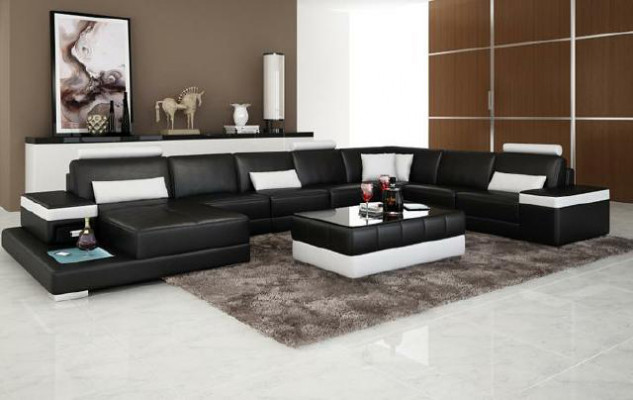 Designerska skórzana sofa XXL „Premium Comfort” z wysokiej jakości sztucznej skóry