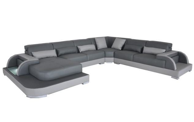 Skóra Sofa Kanapa Żywy krajobraz Narożnik Ustawić Design Nowoczesne Sofy Kształt U Kanapy