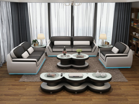 Sofa skórzana Kanapa Zestaw sofowy Nowa 3+2+1 miejsce do siedzenia Wystrój Ustaw Design Modern