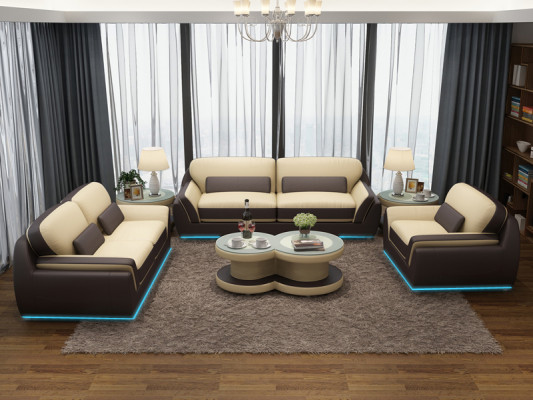 Sofa skórzana Kanapa Zestaw sofowy Nowa 3+2+1 miejsce do siedzenia Wystrój Ustaw Design Modern