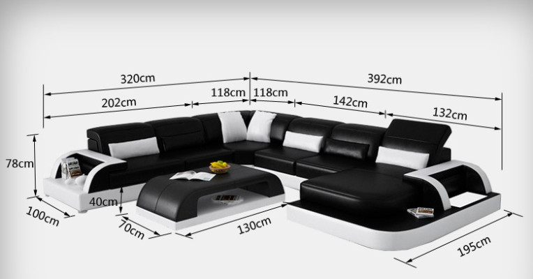 Skórzana sofa kanapa Żywy krajobraz Narożnikowa kanapa Narożnik Ustaw Design Modern New Sofa L6012