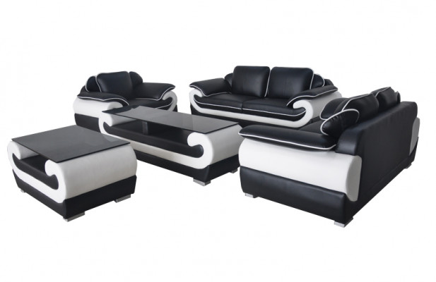 Zestaw sofowy + Tabela USB 3+2+1 miejsce do siedzenia Sofa Obcios Skóra Sofy Podkładka