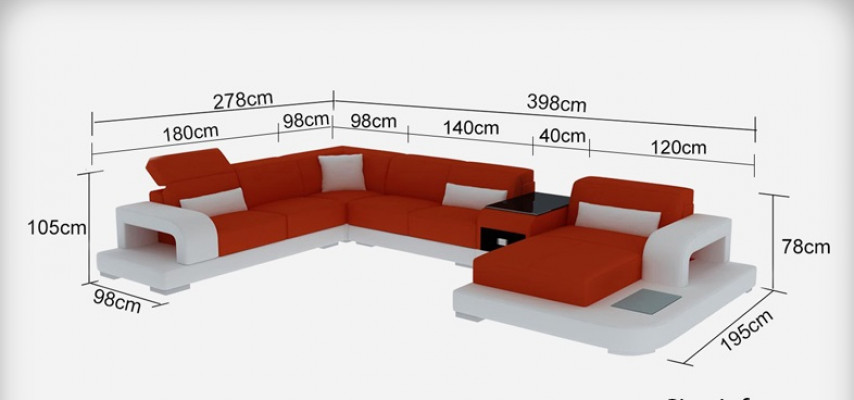 Skórzana sofa kanapa Żywy krajobraz Narożnik kanapa Narożnik Ustaw Design Modern Sofa G8006