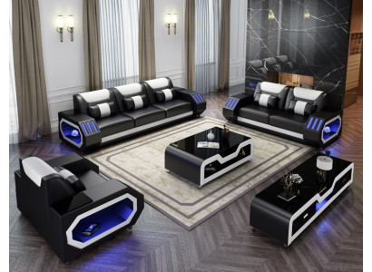 Zestaw sofowy Skóra Podkładka Kanapa Zestaw Sofa 3+2+1 miejsce do siedzenia Ustawić G8046D Kanapy