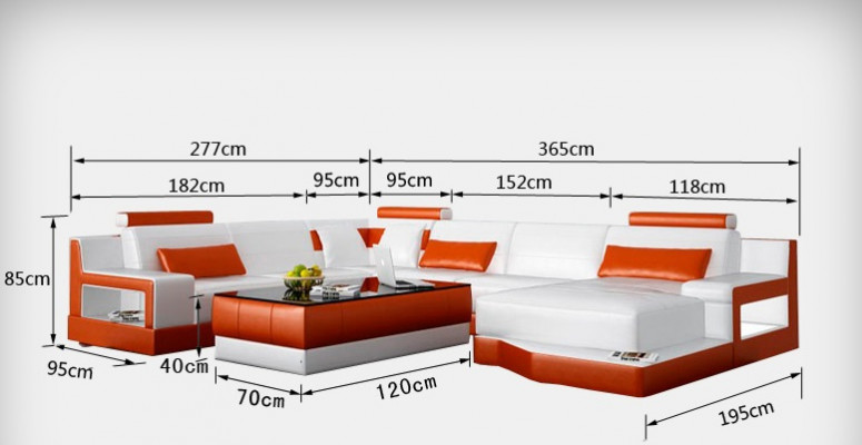Design Skóra Żywy krajobraz Narożnik Sofa Nowoczesna Ustaw Sofa Narożnik Czarny USB Nowość