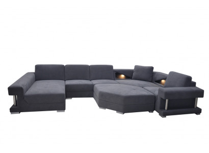 Narożnik Sofa Kanapa Podkładka Narożnik Living Pokój Designerska Sofa Włókienniczy + USB
