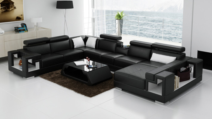 Skórzana sofa sofa kanapa Żywy krajobraz Narożnikowa kanapa Narożnik Ustaw Design Modern U K5001
