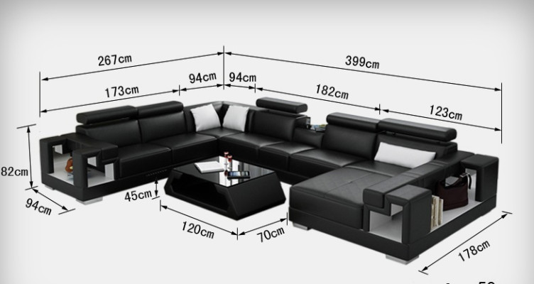Skórzana sofa sofa kanapa Żywy krajobraz Narożnikowa kanapa Narożnik Ustaw Design Modern U K5001