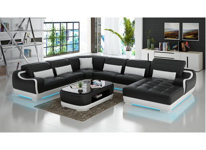 Skórzana sofa Podkładka Siedziba Narożnik Sofa Ustawić Żywy krajobraz Salon Kanapa G8025