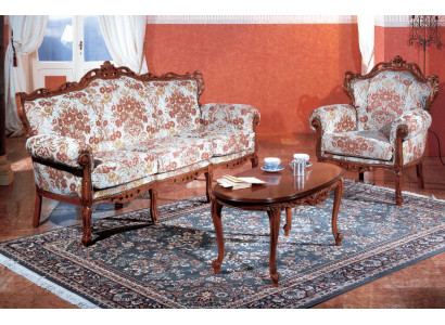 Włoski zestaw sofowy Klasyczna sofa Zestaw wypoczynkowy stolik kawowy 3-częściowy. Ustawić