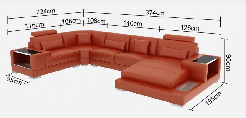Skórzana sofa kanapa Żywy krajobraz Narożnik kanapa Narożnik Ustaw Design Modern Sofa G8023