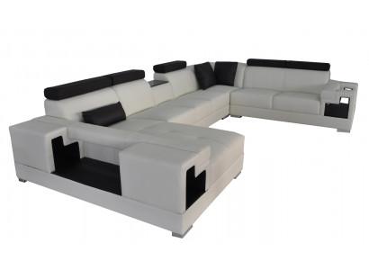 Skórzana sofa Narożnik Sofa Kanapa Żywy krajobraz Sofy Kanapy Ustawić Design Modern New