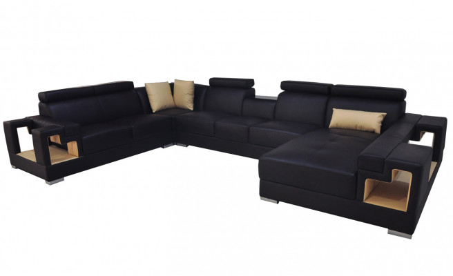 Skórzana sofa Narożnik Sofa Kanapa Żywy krajobraz Sofy Kanapy Ustawić Design Modern New