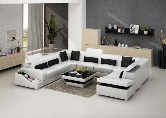 Żywy krajobraz Modern Narożnikowa kanapa Couch Podkładka Zestaw narożny Sofa Narożnik Ustawić + USB
