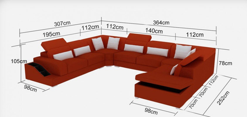 Żywy krajobraz Modern Narożnikowa kanapa Couch Podkładka Zestaw narożny Sofa Narożnik Ustawić + USB