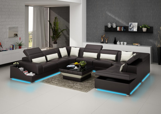 Żywy krajobraz Modern Narożnikowa kanapa Couch Podkładka Zestaw narożny Sofa Narożnik Ustawić + USB