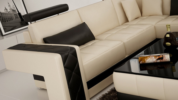 Żywy krajobraz Podkładka Narożnik Narożnik Sofa z USB Ustawić Landscape Skóra Nowy 2723B