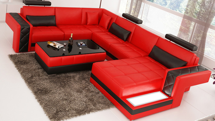 Żywy krajobraz Podkładka Narożnik Narożnik Sofa z USB Ustawić Landscape Skóra Nowy 2723B
