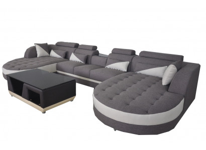 Narożnik Narożnik kanapa Design Podkładka Zestaw narożny Sofa Żywy krajobraz Couch Tabela USB