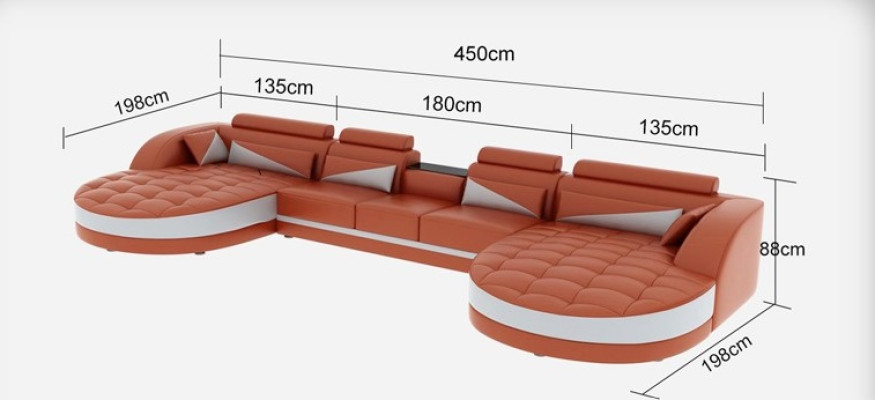 Narożnik Narożnik kanapa Design Podkładka Zestaw narożny Sofa Żywy krajobraz Couch Tabela USB