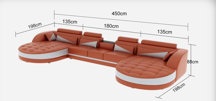 Skóra Narożnik Sofa Narożnik Żywy krajobraz Ustaw Design Modern Couch Sofy UForm G8018
