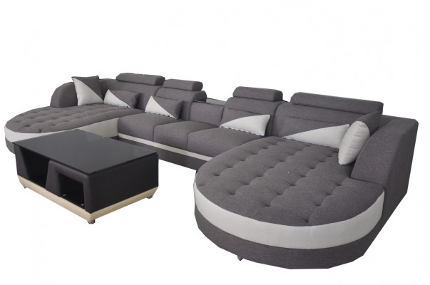 Narożnik Sofa Podkładka Kanapa Siedziba Ustawić Modern U Shape Żywy krajobraz Narożnik Skóra