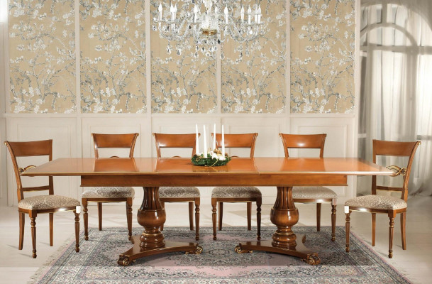 Stół obiadowy Rozkładany Klasyczny Design Tabela Włoskie Meble stoły Drewno Dining