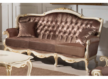 Sofa trzyosobowa w stylu włoskim Sofa tekstylna Żywy krajobraz 3 Sofy kanapowe Siedziba
