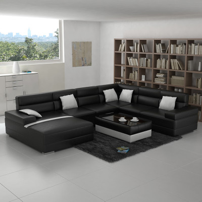 Skórzana sofa kanapa Żywy krajobraz Narożnik kanapa Narożnik Ustaw Design Nowoczesna Sofa UForm USB