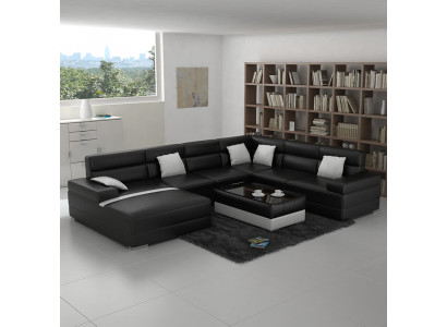 Skórzana sofa kanapa Żywy krajobraz Narożnik kanapa Narożnik Ustaw Design Nowoczesna Sofa UForm USB