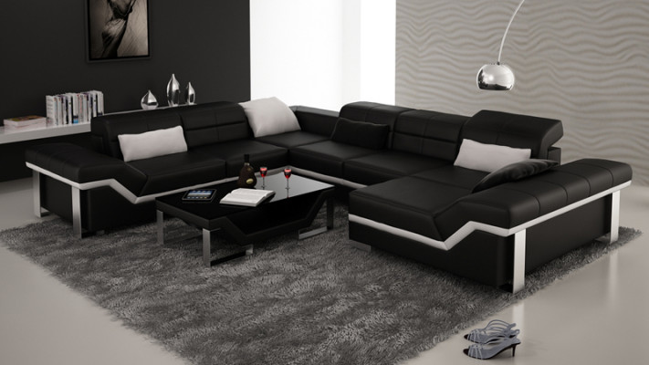 Nowoczesna sofa skórzana Narożnikowa kanapa Sofa Podkładka Kanapa Żywy krajobraz K5007 + USB