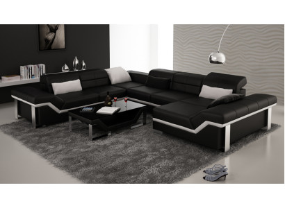 Nowoczesna sofa skórzana Narożnikowa kanapa Sofa Podkładka Kanapa Żywy krajobraz K5007 + USB