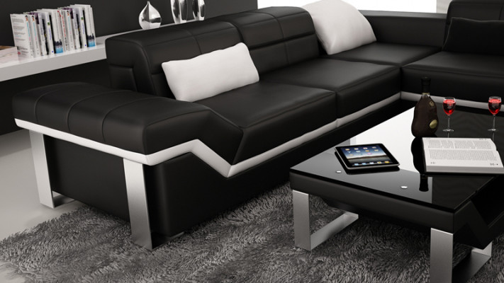 Nowoczesna sofa skórzana Narożnikowa kanapa Sofa Podkładka Kanapa Żywy krajobraz K5007 + USB