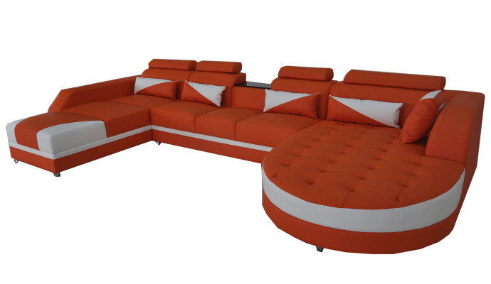 Sofa Narożnikowa kanapa Design Podkładka narożna kanapa Zestaw narożny Żywy krajobraz Couch UForm +USB