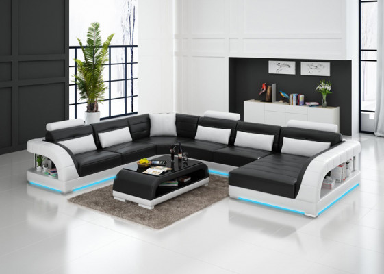Zestaw sofowy z USB Podkładka Sofa Zestaw 3+2+1 Skóra Kanapy Sofy Kompletne