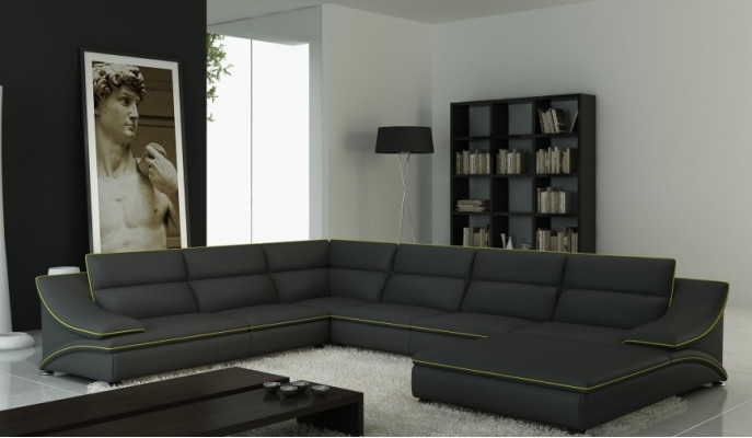 Narożnikowa kanapa skórzana sofa Podkładka Żywy krajobraz Couch Siedziba Narożnik Ustawić U Form EltmannG