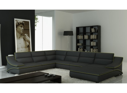 Narożnikowa kanapa skórzana sofa Podkładka Żywy krajobraz Couch Siedziba Narożnik Ustawić U Form EltmannG