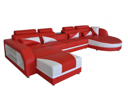 Narożnik Sofa Podkładka Kanapa Siedziba Narożnik Skóra Ustawić Modern Żywy krajobraz