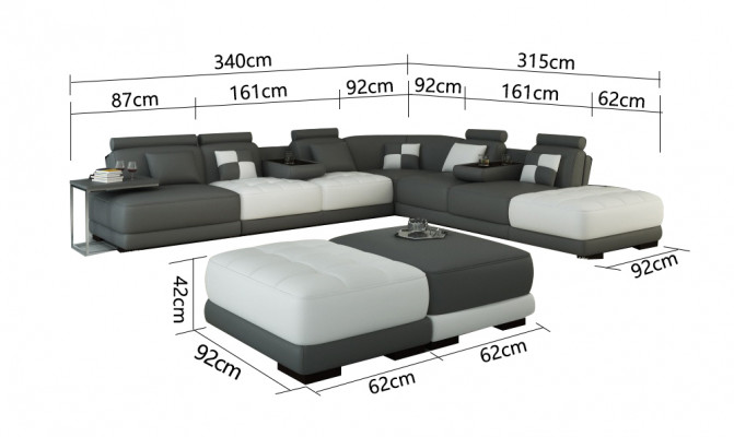 Sofa skórzana kanapa Żywy krajobraz Narożnikowa kanapa Narożnik Ustawić Design Nowoczesna Sofa Nowość A1147