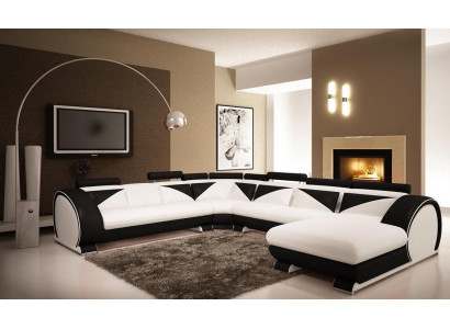 Żywy krajobraz Narożnikowa kanapa Sofa Kanapa Podkładka Ustawić Sofa Skórzana New Vigo U Shape Max