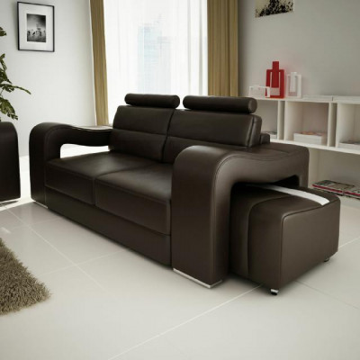 Designerska skórzana sofa Zestaw sofowy USB Sofa Siedziba Podkładka Ustawić 3+2+1 Obcios