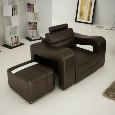 Designerska skórzana sofa Zestaw sofowy USB Sofa Siedziba Podkładka Ustawić 3+2+1 Obcios